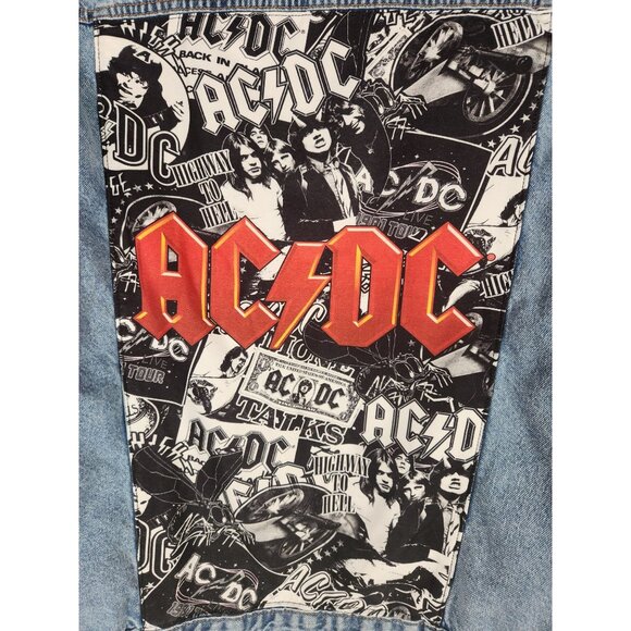 ACDC Rock Band Licensed Denim Jean Jacket 90's Grundge Rock Y2K US/M - Picture 3 of 7